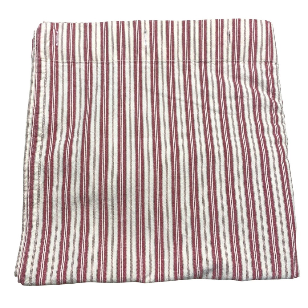Y2K Pottery Barn Red Ticking Stripe Cotton Shower Curtain 72x72 Farmhouse Decor
